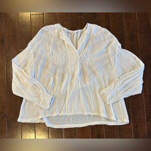 IRO Womens Long Sleeves Button Snap Blouse White Rayon Blouse Size 38 US 6